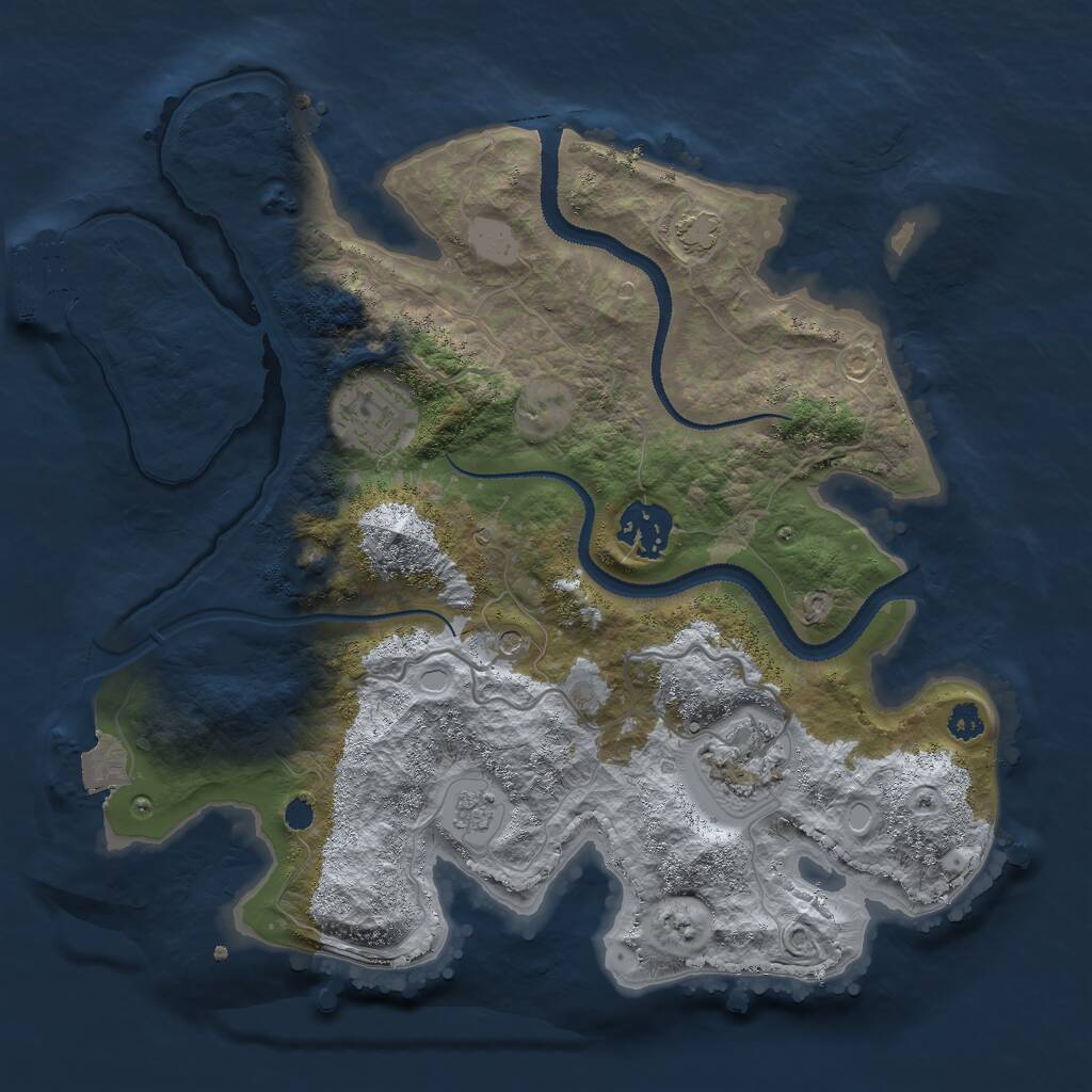 Rust Map: Procedural Map, Size: 3000, Seed: 15068, 8 Monuments