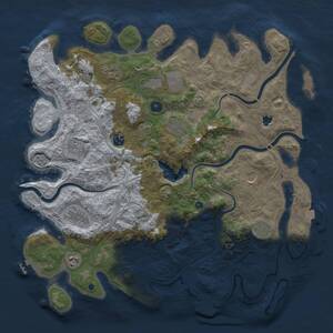 Thumbnail Rust Map: Procedural Map, Size: 4250, Seed: 727118832, 16 Monuments