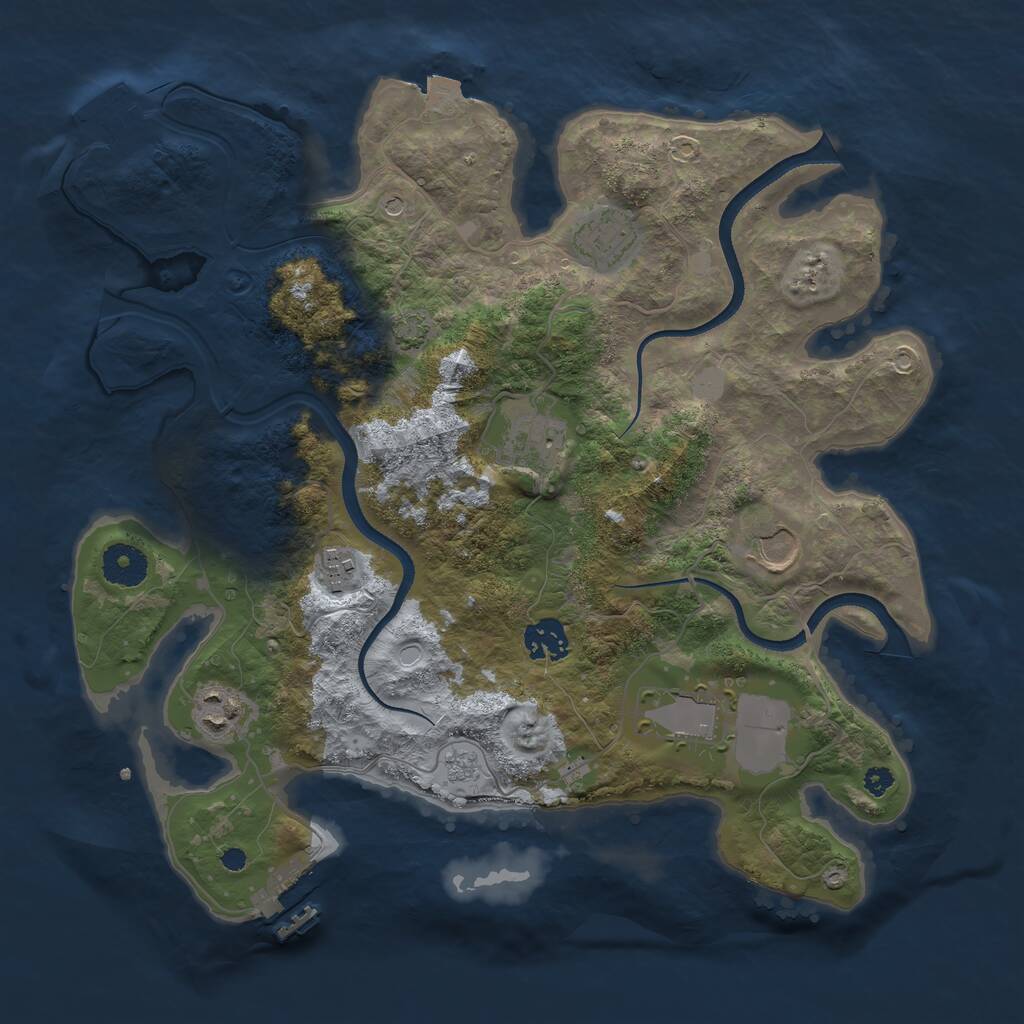 Rust Map: Procedural Map, Size: 3500, Seed: 1631624638, 13 Monuments