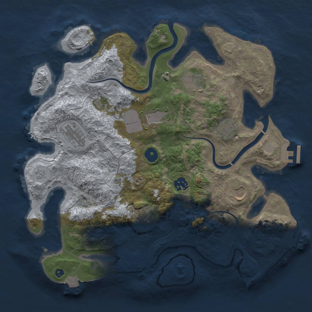 Rust Map: Procedural Map, Size: 3500, Seed: 1333420956, 13 Monuments