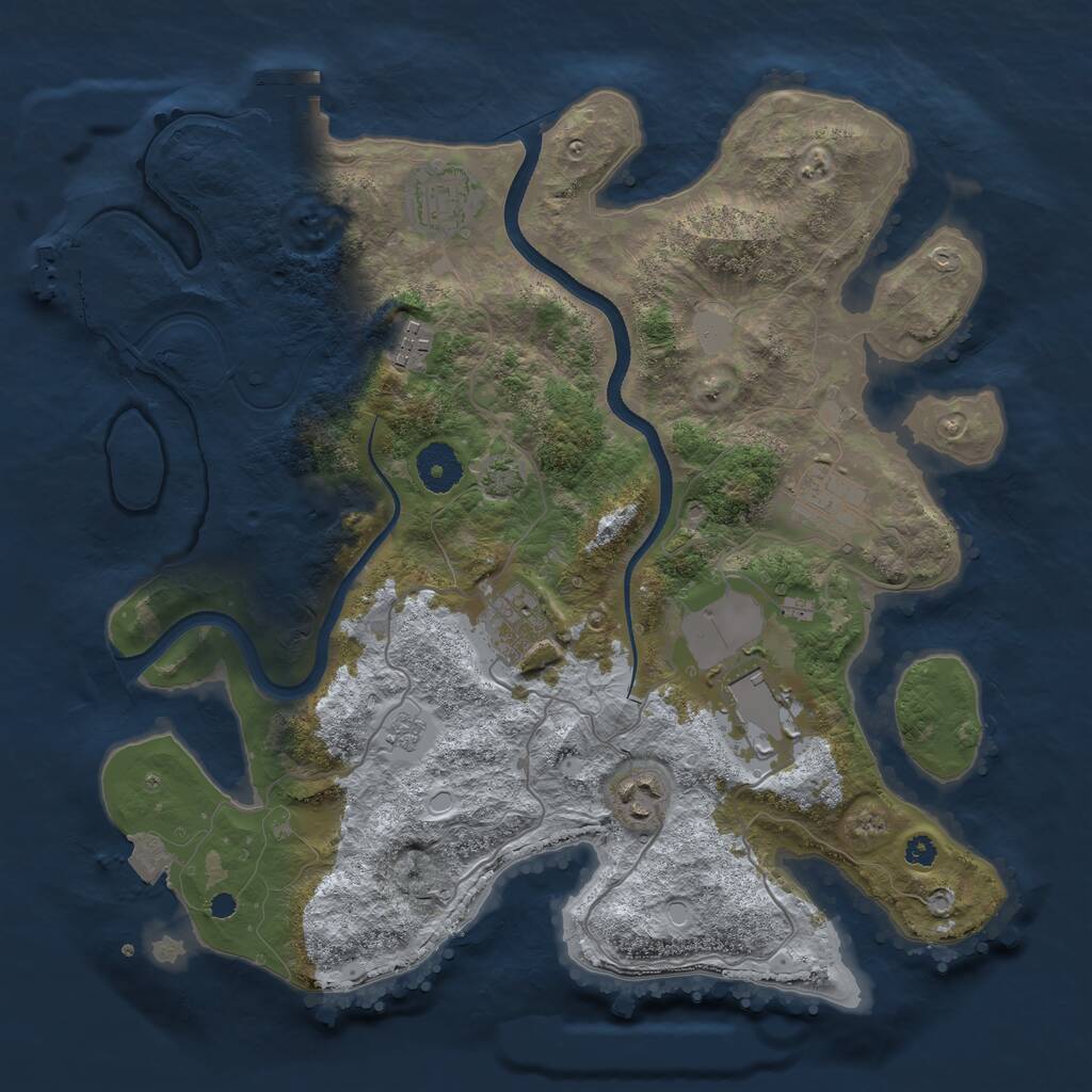 Rust Map: Procedural Map, Size: 3500, Seed: 2108816, 11 Monuments