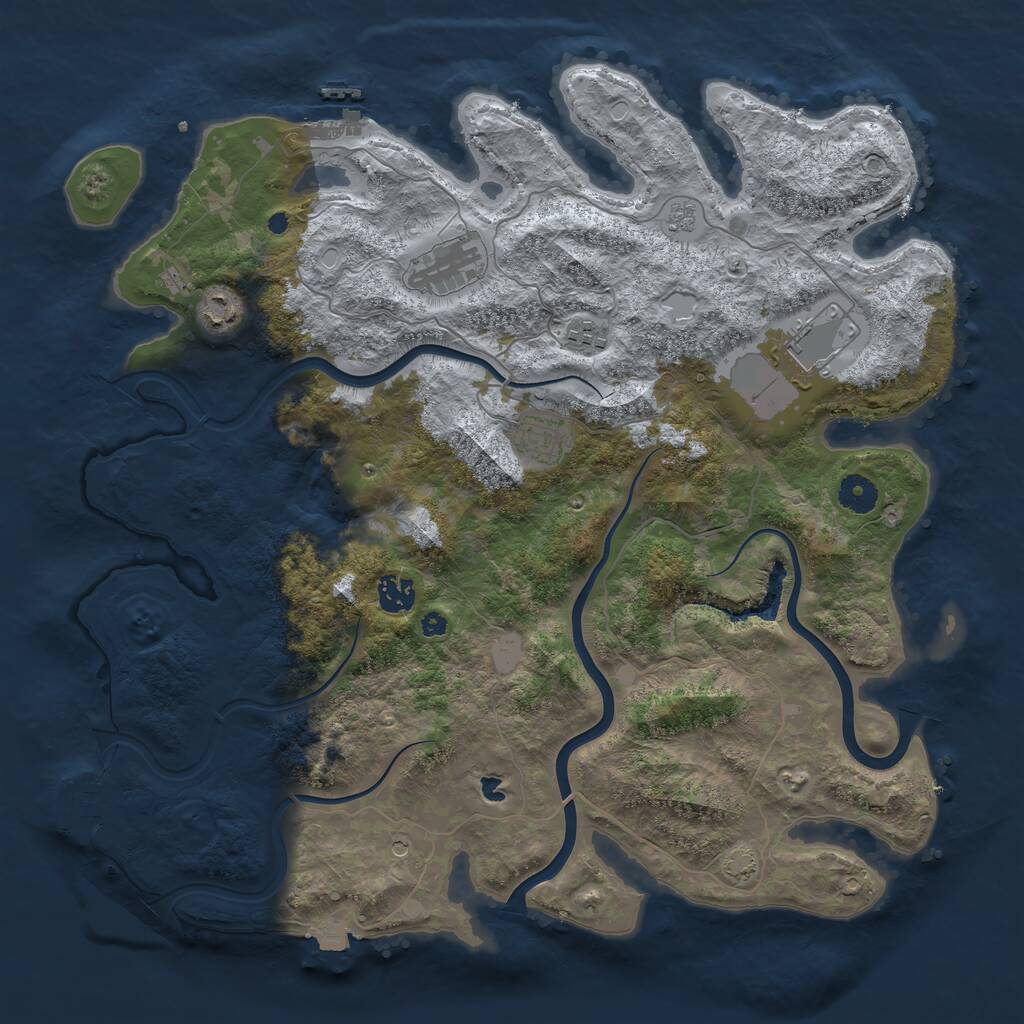 Rust Map: Procedural Map, Size: 4000, Seed: 67265361, 12 Monuments
