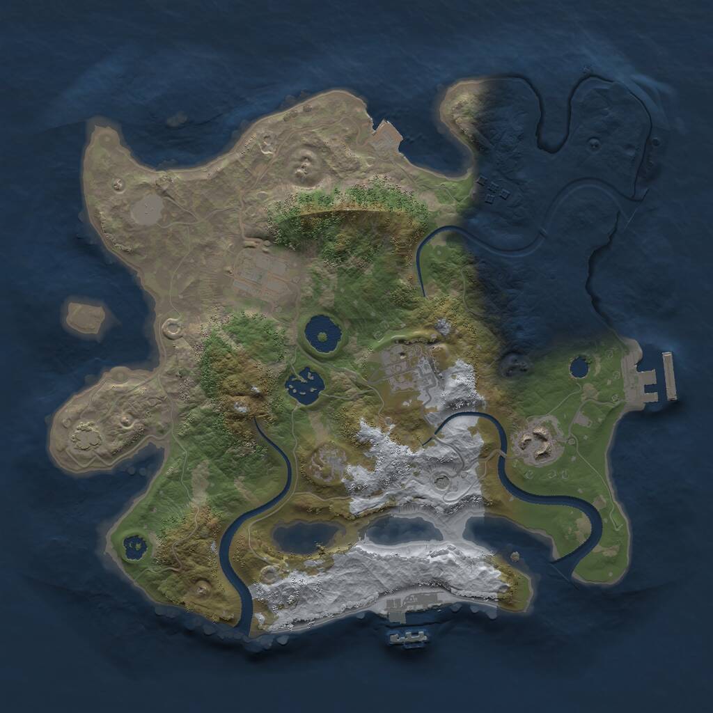 Rust Map: Procedural Map, Size: 3000, Seed: 18413, 10 Monuments