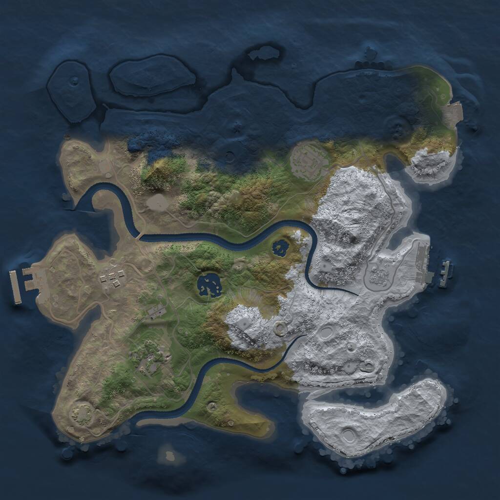 Rust Map: Procedural Map, Size: 3000, Seed: 19977661, 10 Monuments