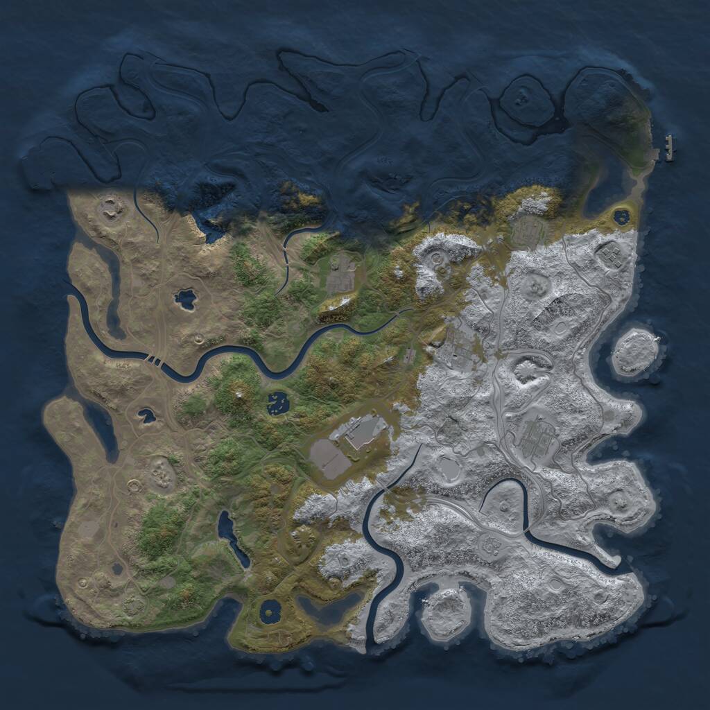 Rust Map: Procedural Map, Size: 4500, Seed: 947600722, 14 Monuments