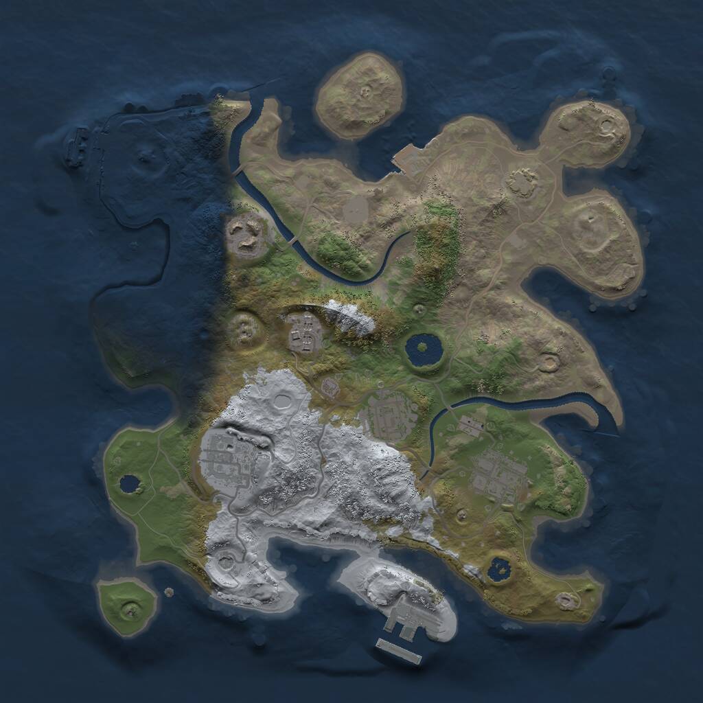 Rust Map: Procedural Map, Size: 3000, Seed: 1164104657, 10 Monuments