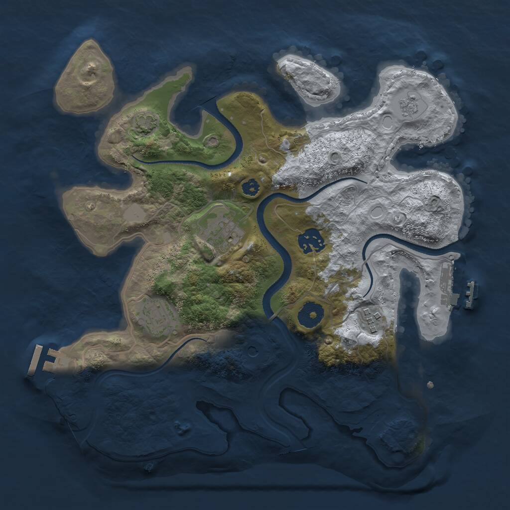 Rust Map: Procedural Map, Size: 3000, Seed: 596730432, 10 Monuments