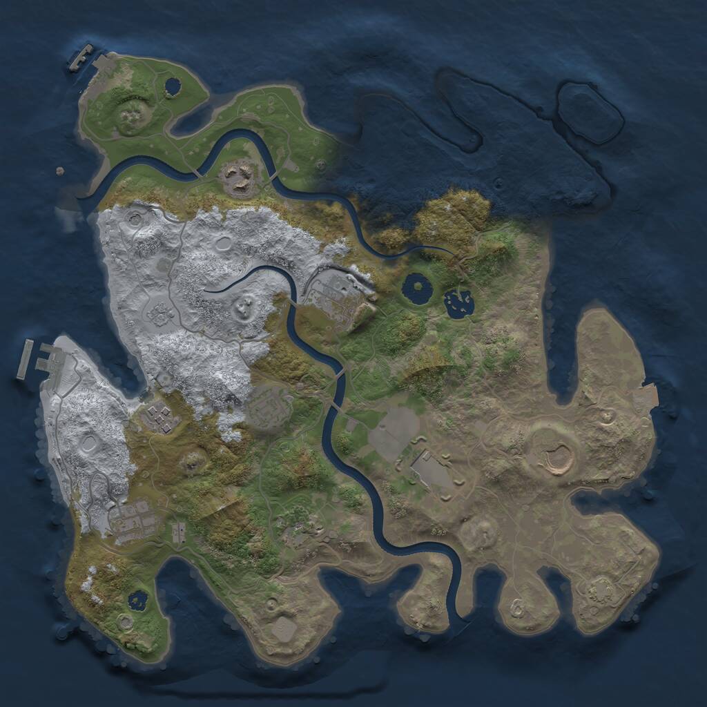 Rust Map: Procedural Map, Size: 3500, Seed: 32658665, 15 Monuments