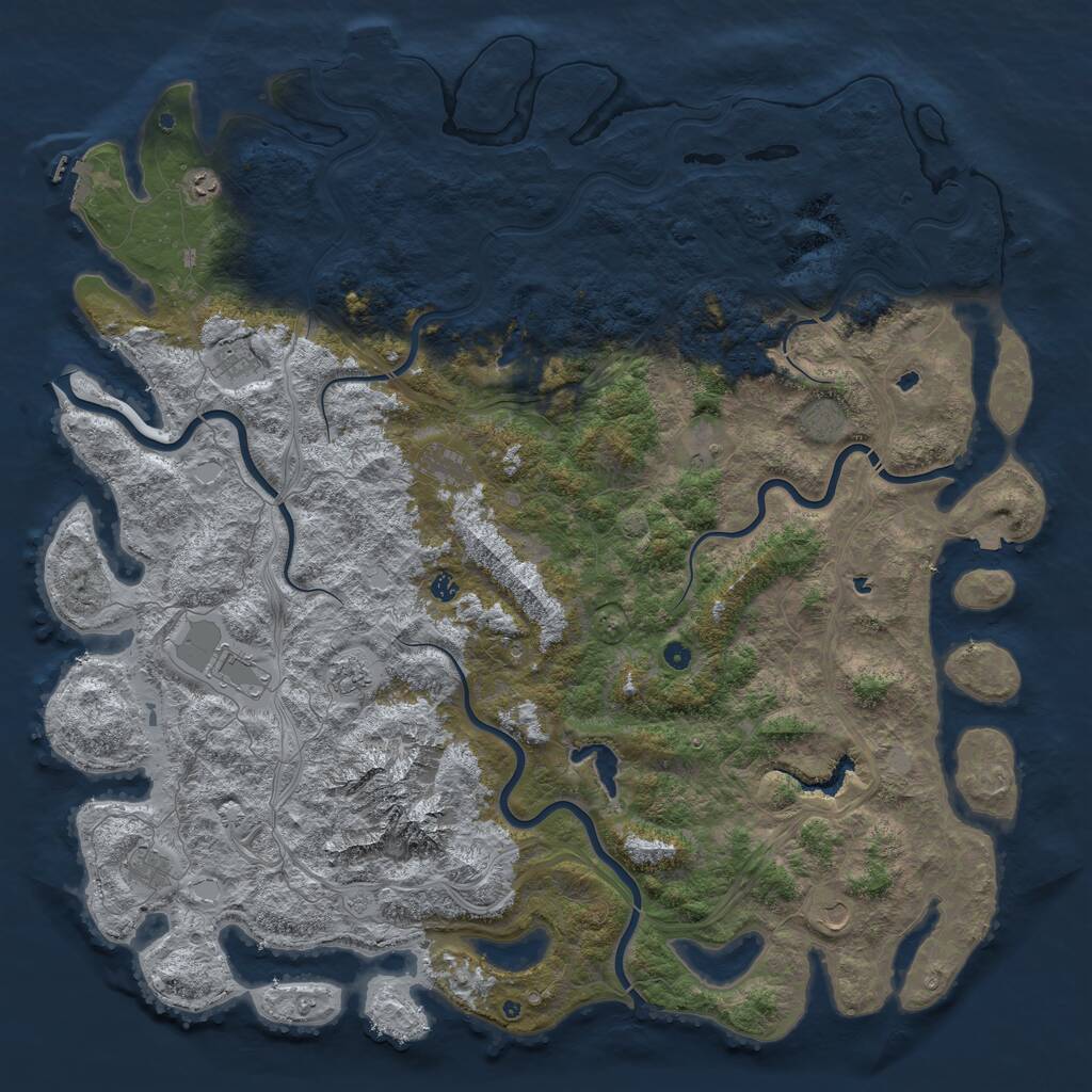 Rust Map: Procedural Map, Size: 6000, Seed: 37559948, 17 Monuments