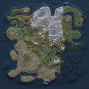 Thumbnail Rust Map: Procedural Map, Size: 3700, Seed: 1240490522, 15 Monuments