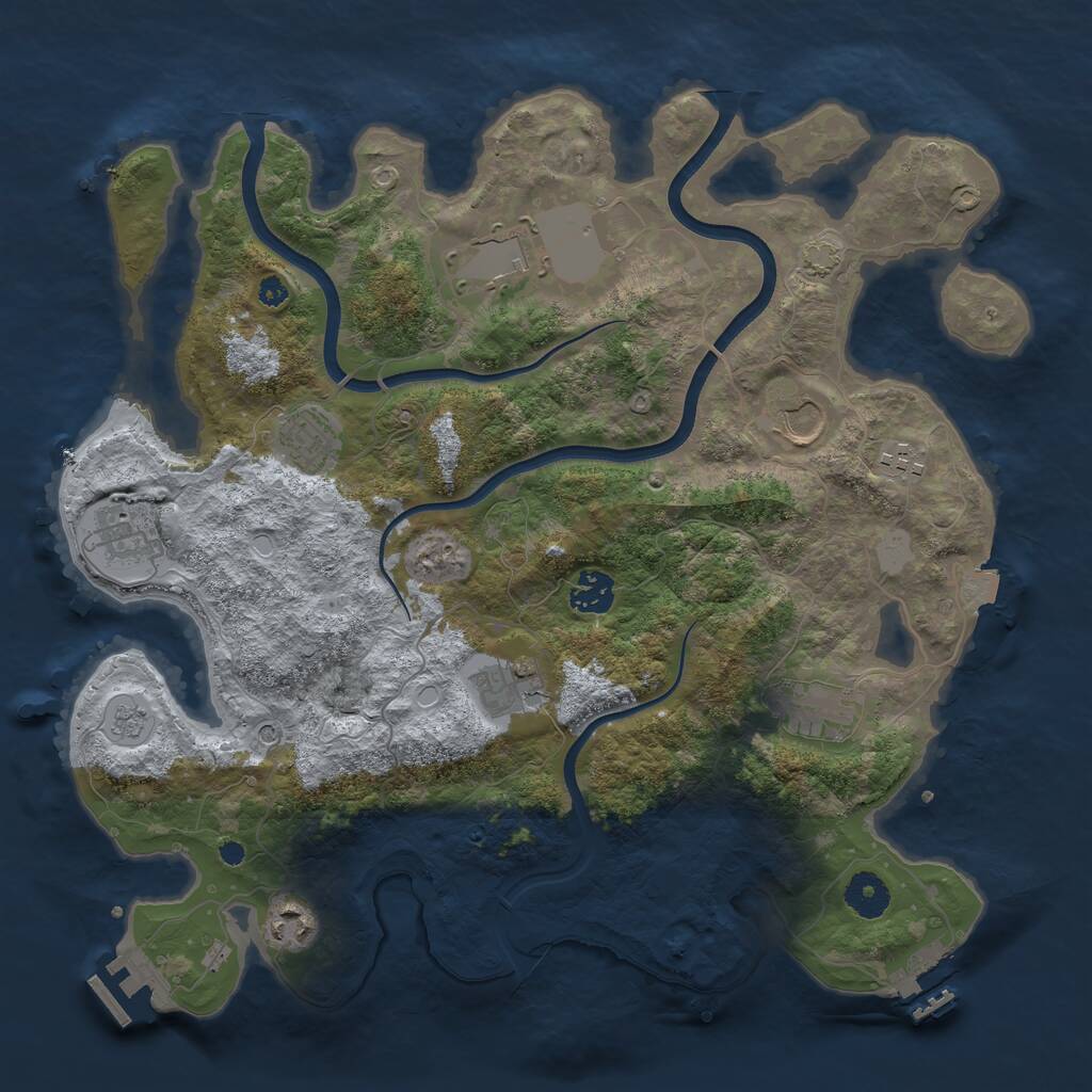 Rust Map: Procedural Map, Size: 3700, Seed: 521355634, 15 Monuments