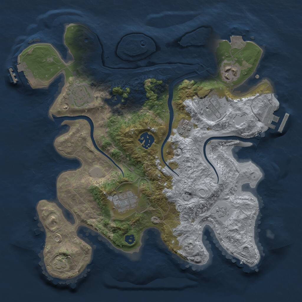 Rust Map: Procedural Map, Size: 3000, Seed: 1507999582, 12 Monuments