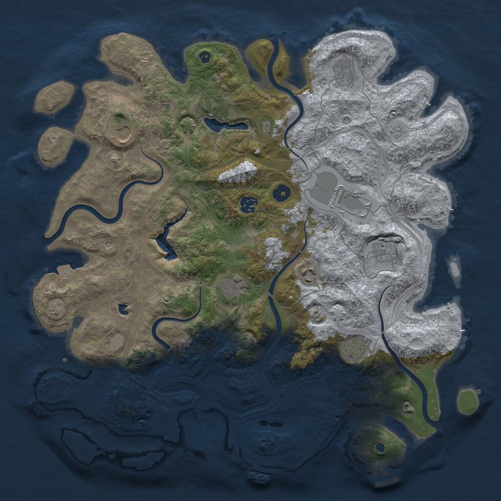 Rust Map: Procedural Map, Size: 4333, Seed: 15052025, 15 Monuments