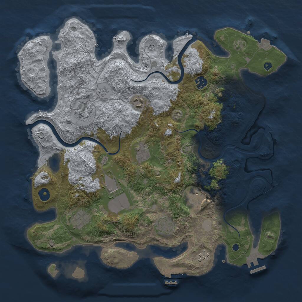 Rust Map: Procedural Map, Size: 3750, Seed: 603538819, 15 Monuments