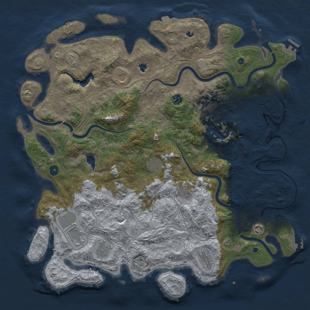 Rust Map: Procedural Map, Size: 4800, Seed: 206519829, 17 Monuments
