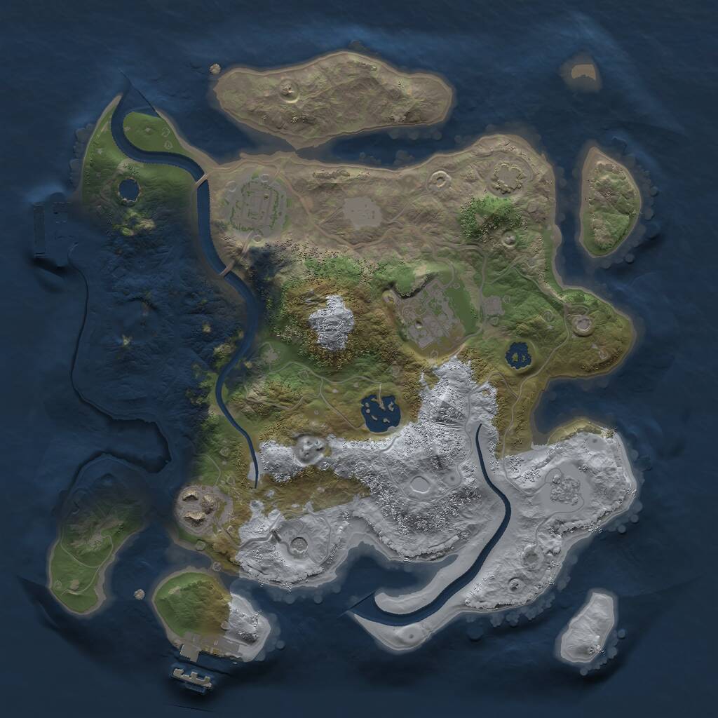 Rust Map: Procedural Map, Size: 2763, Seed: 1506199114, 10 Monuments