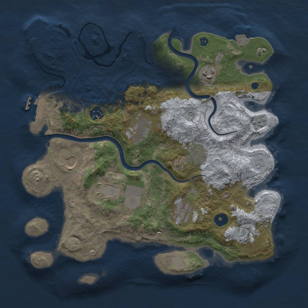 Rust Map: Procedural Map, Size: 3500, Seed: 1726384675, 15 Monuments
