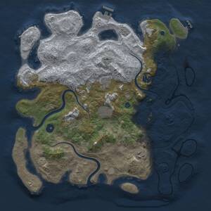 Thumbnail Rust Map: Procedural Map, Size: 3750, Seed: 768289132, 13 Monuments