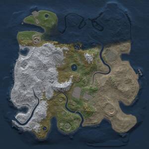 Thumbnail Rust Map: Procedural Map, Size: 3500, Seed: 973636247, 13 Monuments