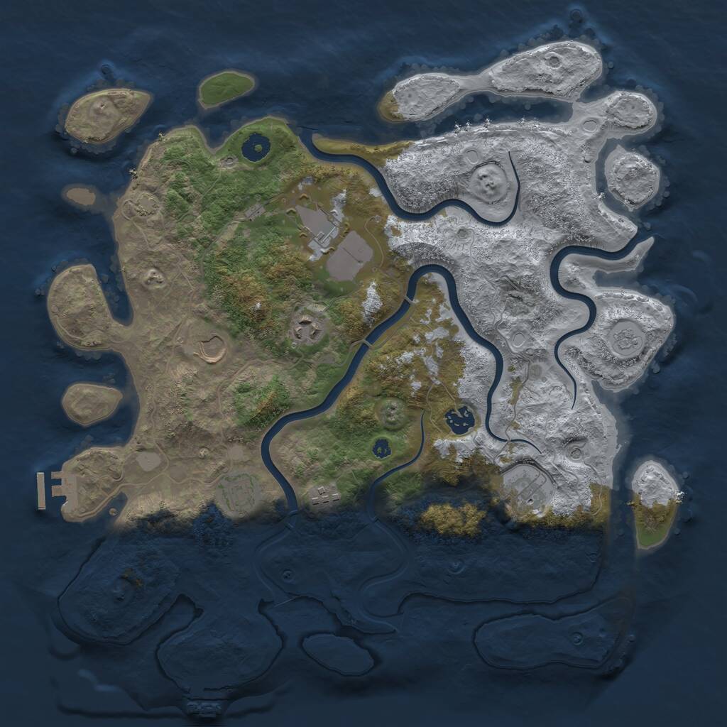 Rust Map: Procedural Map, Size: 3950, Seed: 40000, 13 Monuments