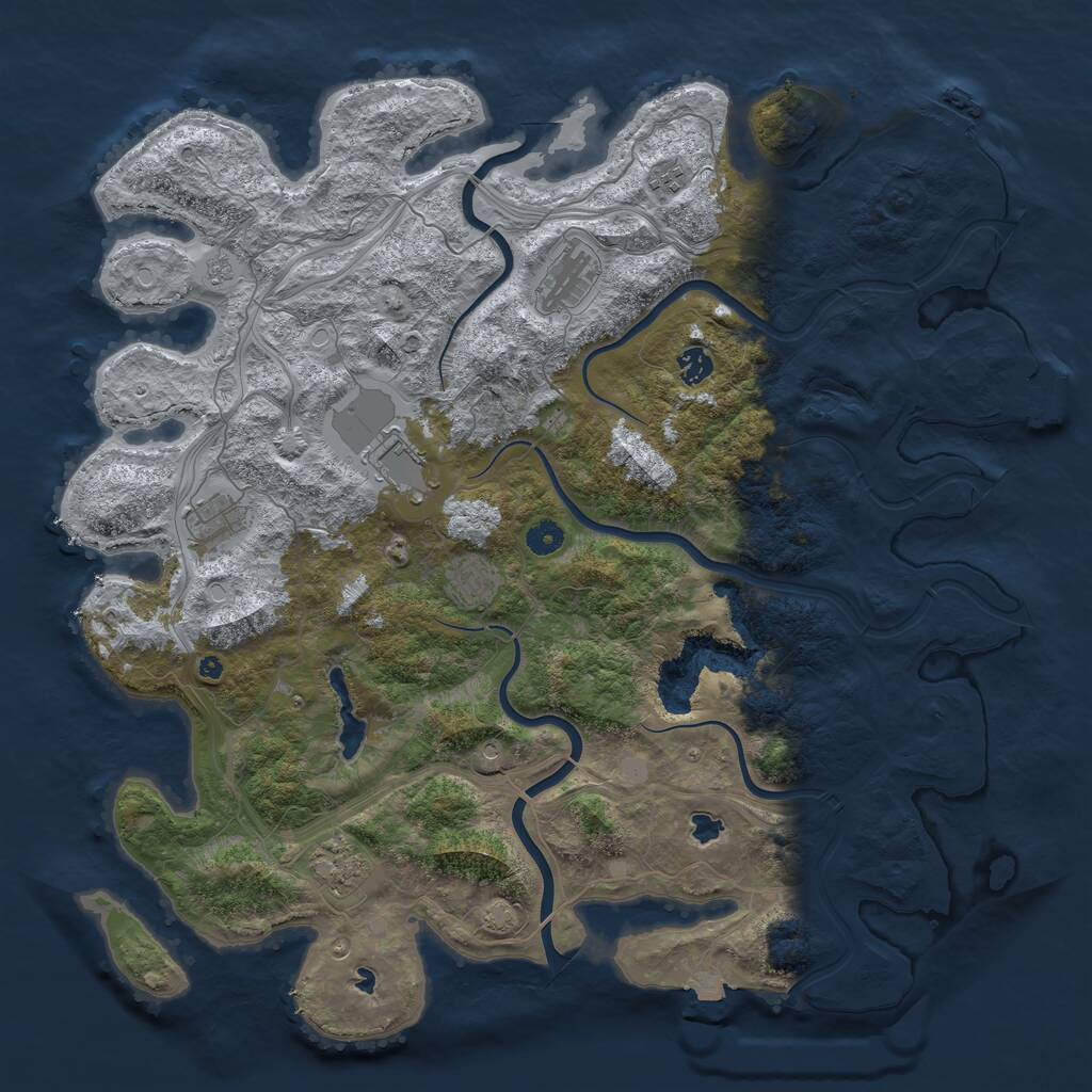 Rust Map: Procedural Map, Size: 4600, Seed: 150520252, 13 Monuments
