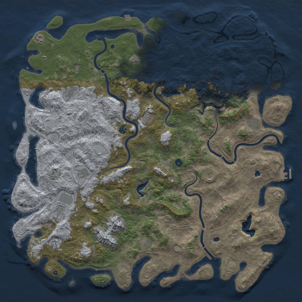 Rust Map: Procedural Map, Size: 6000, Seed: 2032024, 17 Monuments