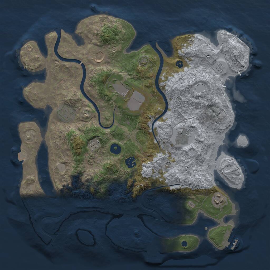 Rust Map: Procedural Map, Size: 3700, Seed: 90162473, 13 Monuments