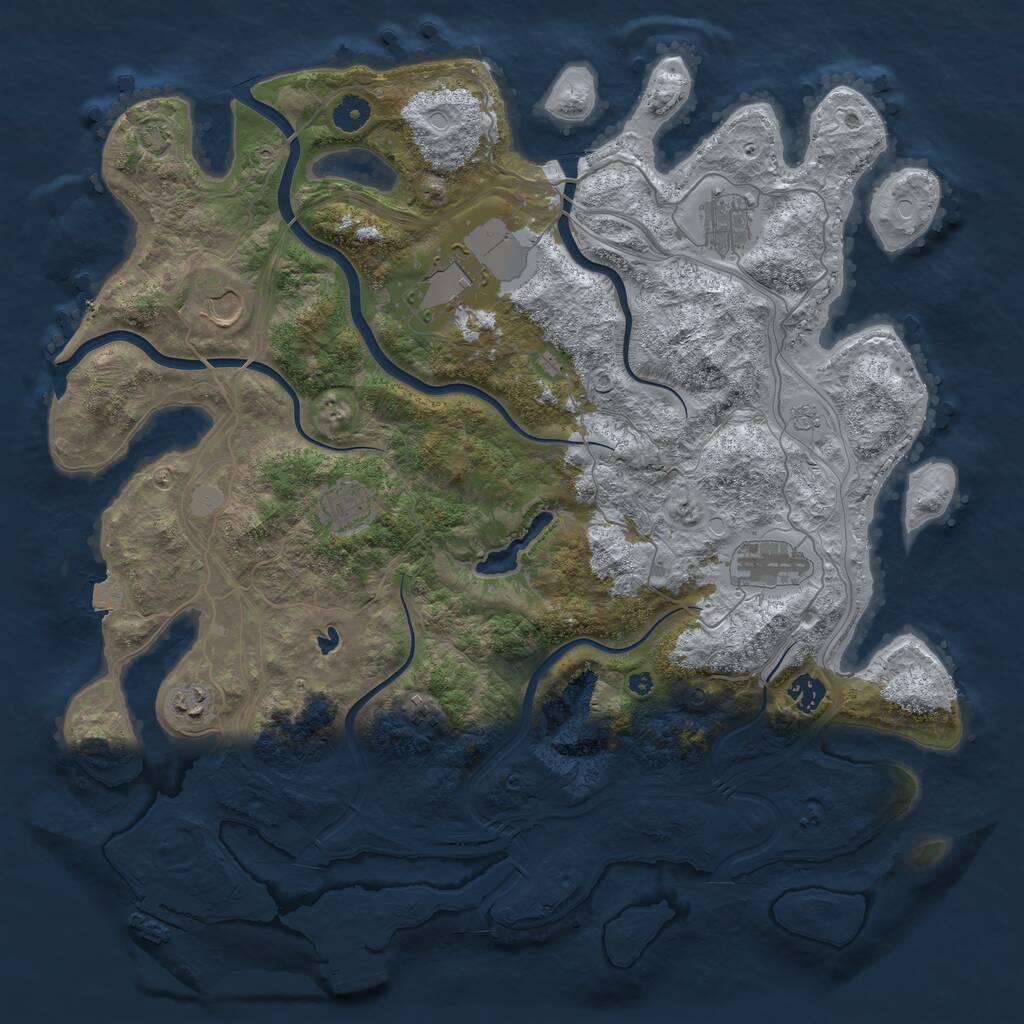 Rust Map: Procedural Map, Size: 4250, Seed: 2146670059, 14 Monuments