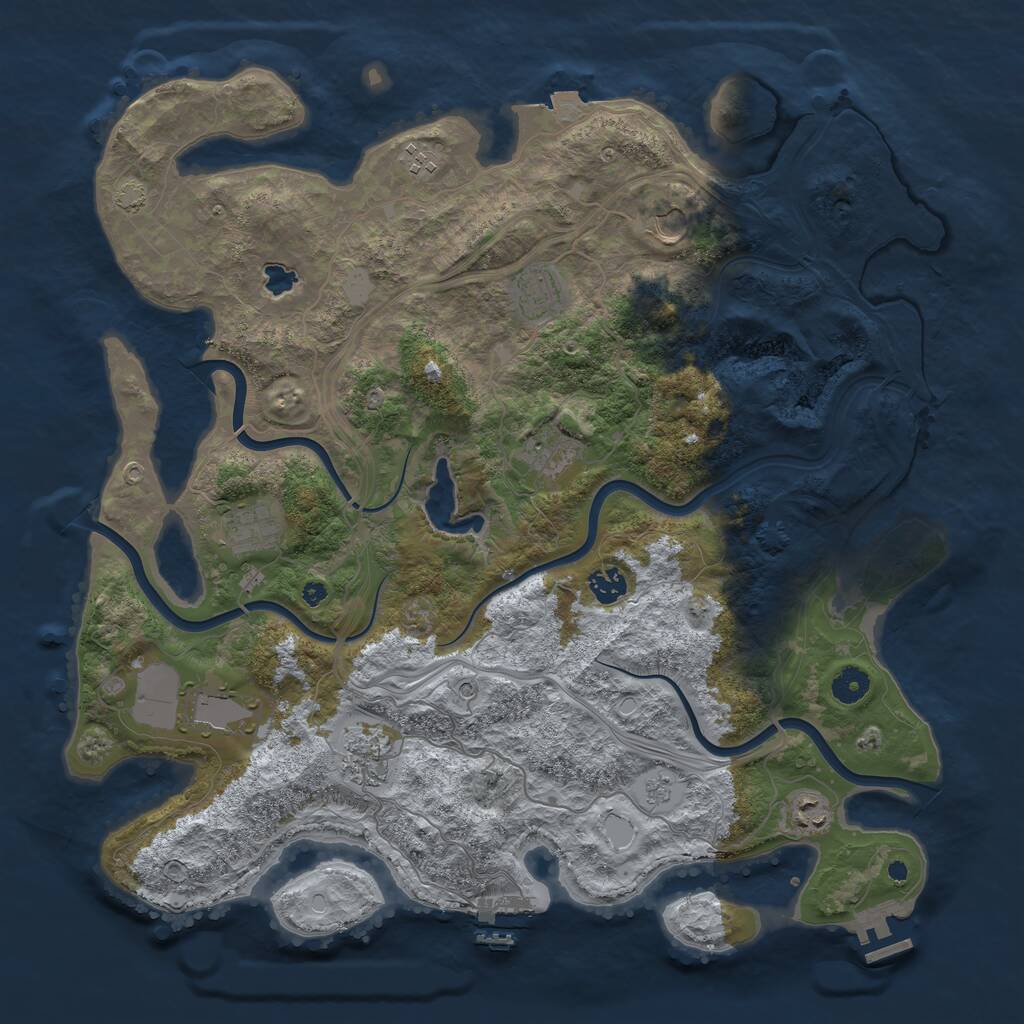 Rust Map: Procedural Map, Size: 4250, Seed: 300018556, 15 Monuments