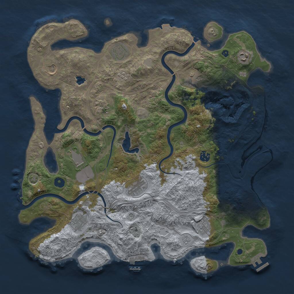 Rust Map: Procedural Map, Size: 4250, Seed: 300018556, 17 Monuments