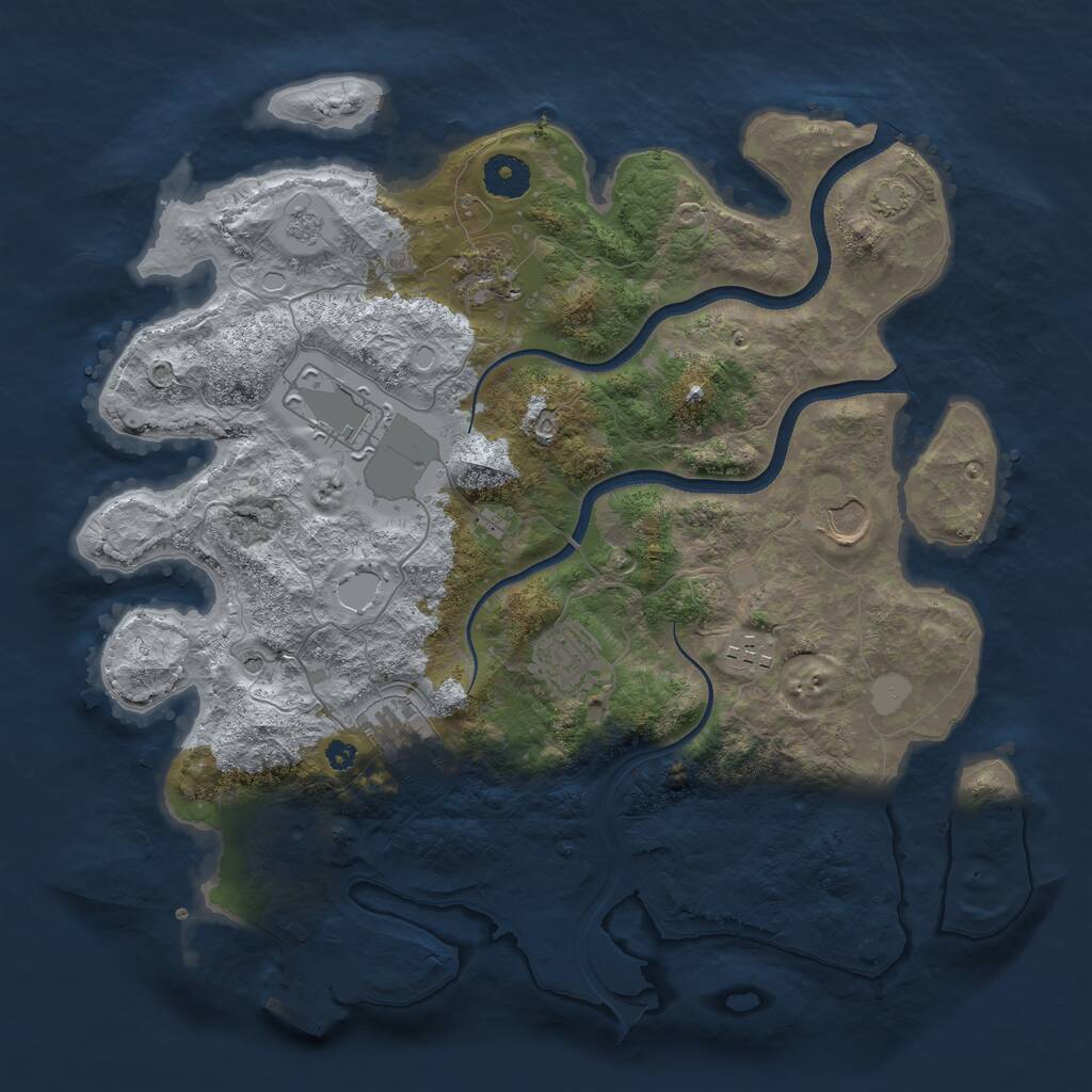 Rust Map: Procedural Map, Size: 3600, Seed: 203920338, 11 Monuments