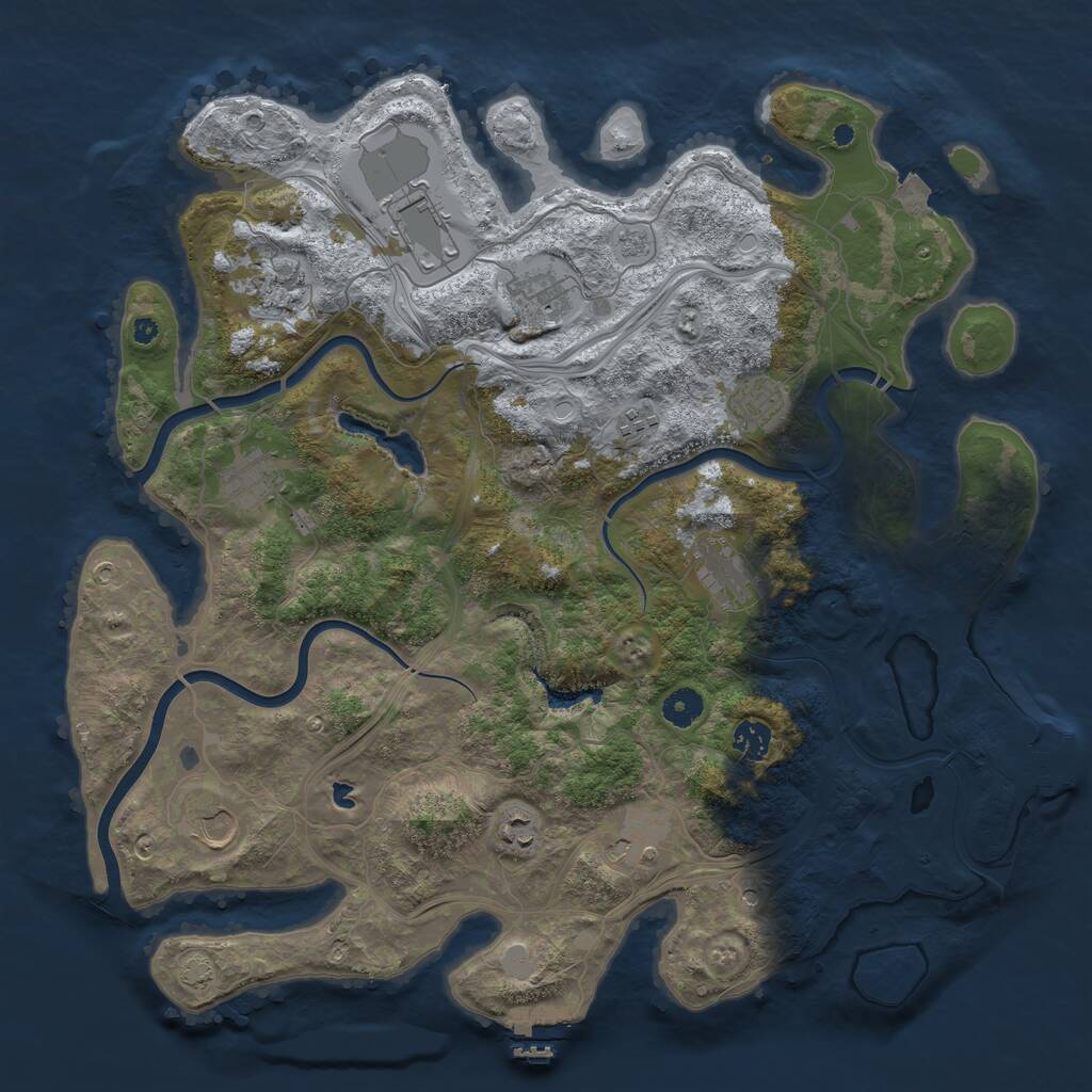 Rust Map: Procedural Map, Size: 4250, Seed: 511461302, 17 Monuments