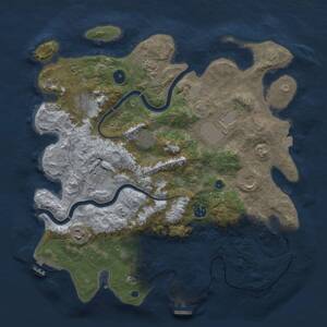 Thumbnail Rust Map: Procedural Map, Size: 3850, Seed: 1575607010, 15 Monuments