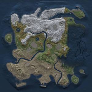 Thumbnail Rust Map: Procedural Map, Size: 3500, Seed: 1987178974, 13 Monuments