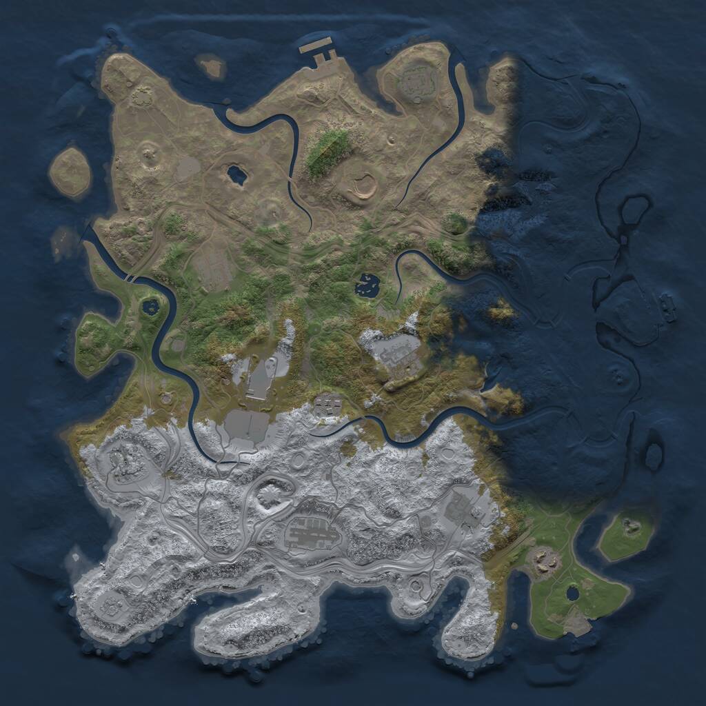 Rust Map: Procedural Map, Size: 4250, Seed: 400466764, 17 Monuments