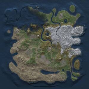 Thumbnail Rust Map: Procedural Map, Size: 3600, Seed: 106543025, 14 Monuments