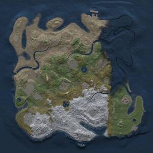 Thumbnail Rust Map: Procedural Map, Size: 3700, Seed: 1026680229, 16 Monuments