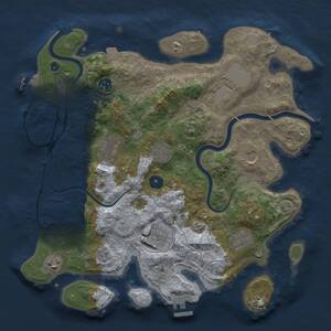 Thumbnail Rust Map: Procedural Map, Size: 3600, Seed: 1470522417, 15 Monuments