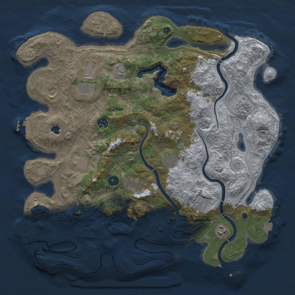 Rust Map: Procedural Map, Size: 4250, Seed: 1158231202, 16 Monuments