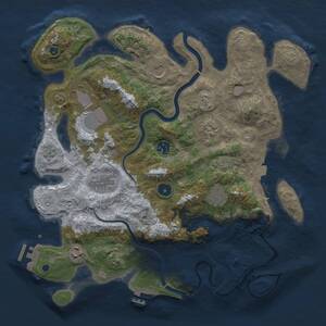 Thumbnail Rust Map: Procedural Map, Size: 3750, Seed: 14587, 14 Monuments