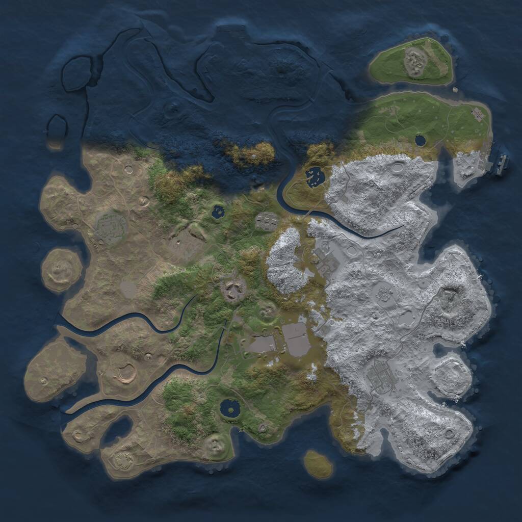 Rust Map: Procedural Map, Size: 3970, Seed: 56774, 15 Monuments