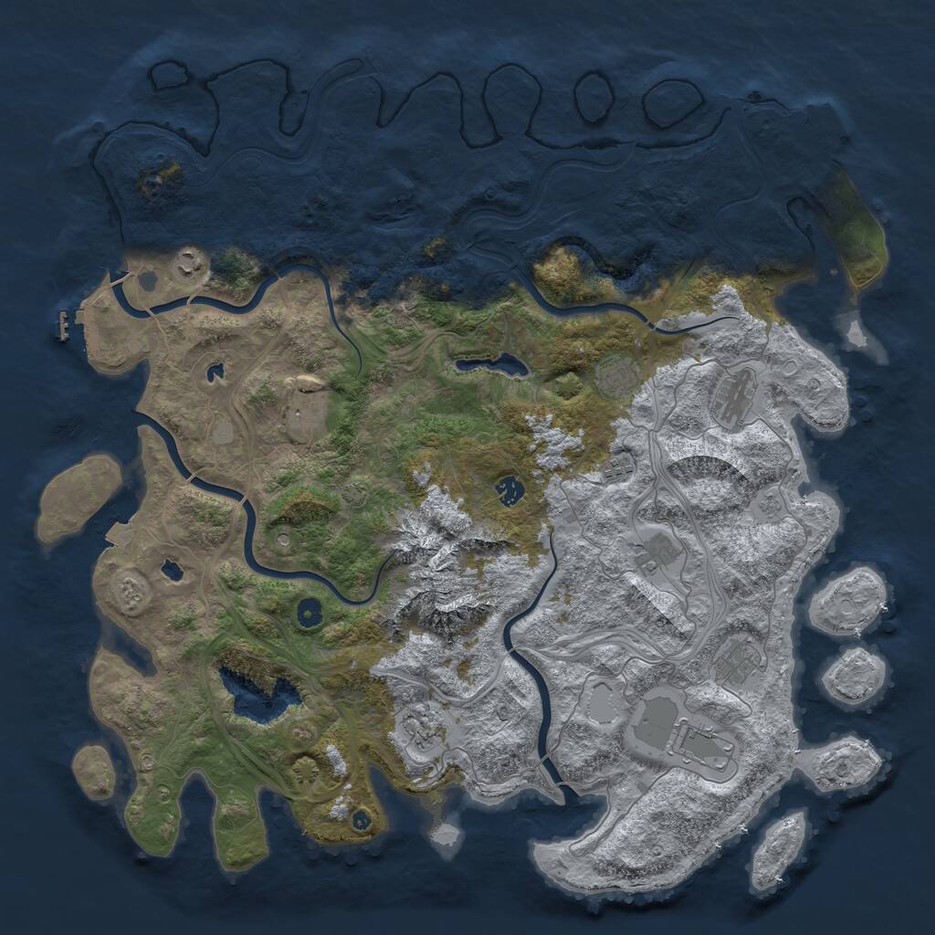 Rust Map: Procedural Map, Size: 5000, Seed: 1676167767, 16 Monuments
