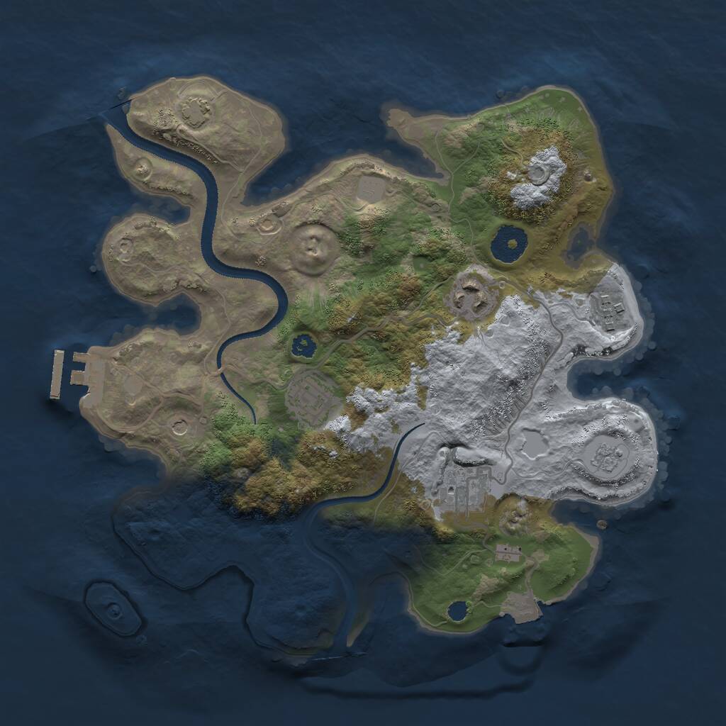 Rust Map: Procedural Map, Size: 3000, Seed: 726880065, 9 Monuments
