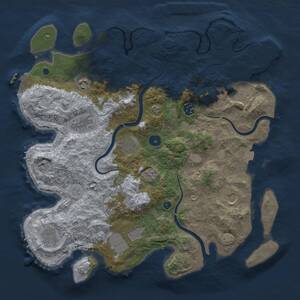 Thumbnail Rust Map: Procedural Map, Size: 3900, Seed: 245341701, 16 Monuments