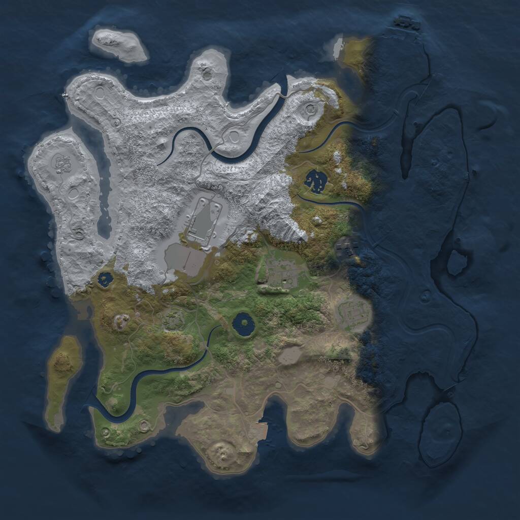 Rust Map: Procedural Map, Size: 3500, Seed: 1111893802, 10 Monuments