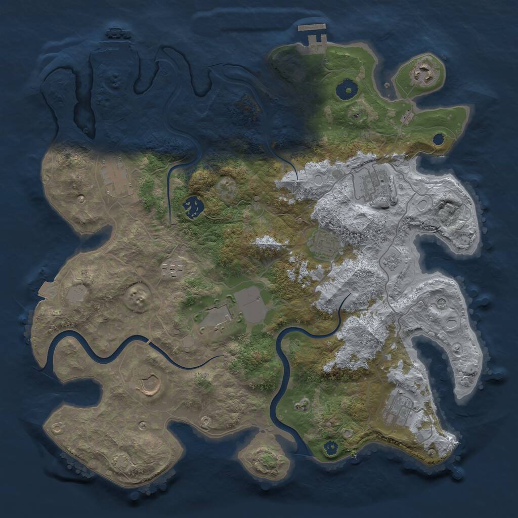 Rust Map: Procedural Map, Size: 3750, Seed: 1487624944, 15 Monuments