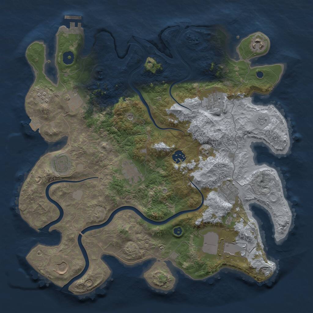 Rust Map: Procedural Map, Size: 3750, Seed: 1487624944, 15 Monuments