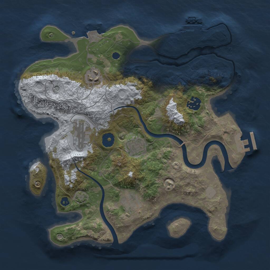 Rust Map: Procedural Map, Size: 3000, Seed: 2199, 10 Monuments