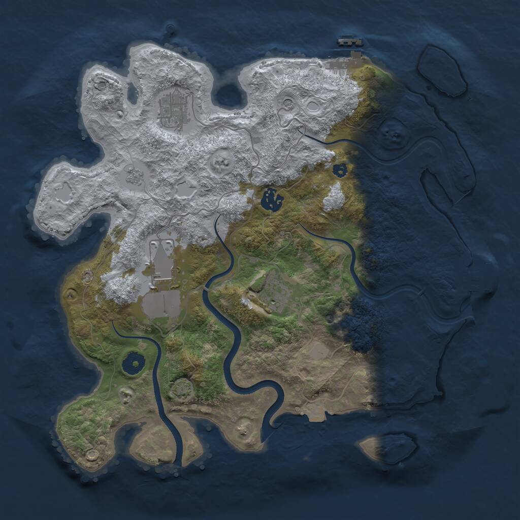 Rust Map: Procedural Map, Size: 3500, Seed: 1168356721, 10 Monuments