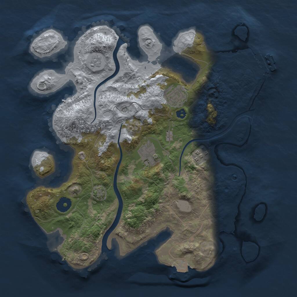 Rust Map: Procedural Map, Size: 3000, Seed: 1063603017, 8 Monuments